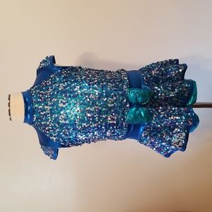 Blue and Silver Sequin Dance Costume
